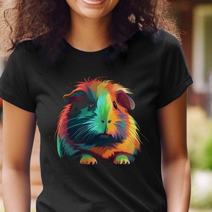 Guinea Pig Shirt Trippy Colorful Guinea Pig T-Shirt Graphic Guinea Pig TShirt Animal Lover Shirt Gift For Guinea Pig Lover