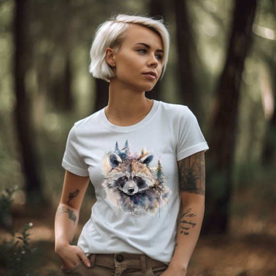 Racoon Shirt Watercolor Racoon T-Shirt Nature Lover Gift Racoon Lover Gift Cool Graphic Tee