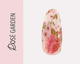 Rosé Garden | Handgjort lyxigt specialanpassat press-on-nagelset