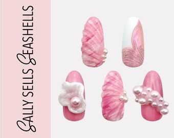 Sally Sells Seashells | Handmade Luxury Custom Press On Nail Set