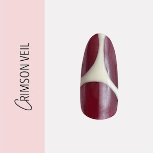 Crimson Veil | Handmade Luxury Custom Press On Nail Set