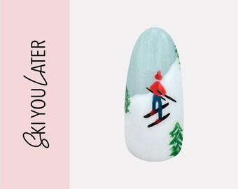 Ski You Later | Handmade Luxury Custom Press On Nail Set