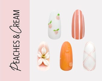 Peaches & Cream | Handmade Luxury Custom Press On Nail Set