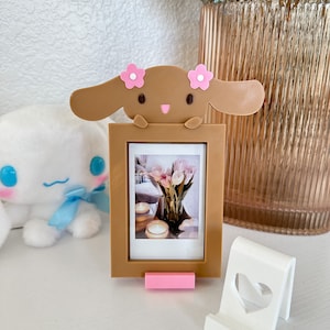 cute kawaii character brown cinna polaroid frame | magnetic instax mini polaroid picture photo frame with stand