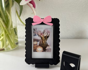 cute ribbon bow coquette polaroid frame | magnetic instax mini polaroid picture photo frame with stand
