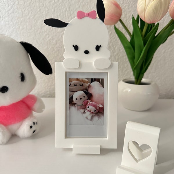 cute kawaii character girl puppy polaroid frame | magnetic instax mini polaroid picture photo frame with stand