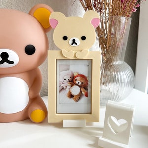cute kawaii character bear polaroid frame | magnetic instax mini polaroid picture photo frame with stand