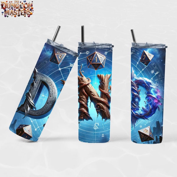 DnD Dungeons and Dragons - 20oz Tumbler Sublimation Design, Digital Download, Straight & Tapered, 300 DPI PNG AI
