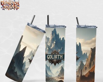 Goliath Race - DnD Dungeons and Dragons - Diseño de sublimación de vaso de 20 oz, descarga digital, recto y cónico, 300 DPI PNG AI