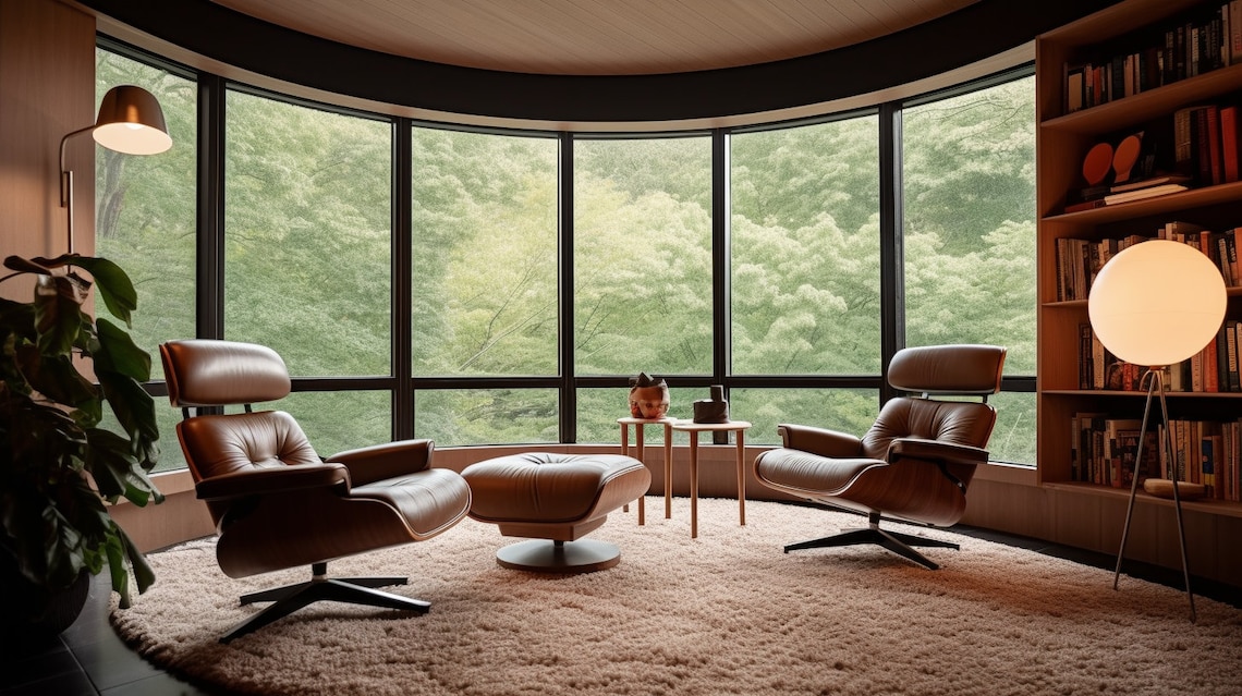 Mid-century Modern Virtual Background 5 Zoom Virtual Backgrounds