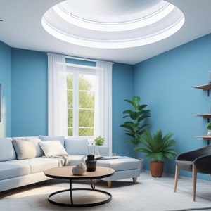 Blue Home Office Virtual Background | 5 Zoom Virtual Backgrounds | Backdrop | Office Background | Microsoft Teams | Facebook | Google Meet