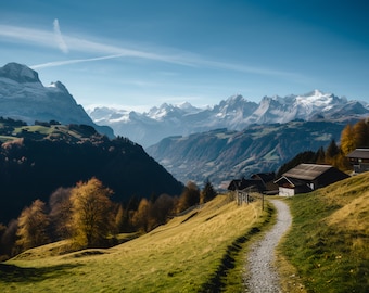 Sfondo virtuale della campagna svizzera / 5 sfondi virtuali zoom / Sfondo / Sfondo ufficio / Microsoft Teams / Facebook / Google Meet