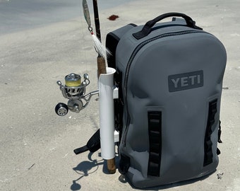 Fishing Rod Holder for YETI Panga Backpack, Powder Coated Aluminum Frame, USA Made, Christmas Gift