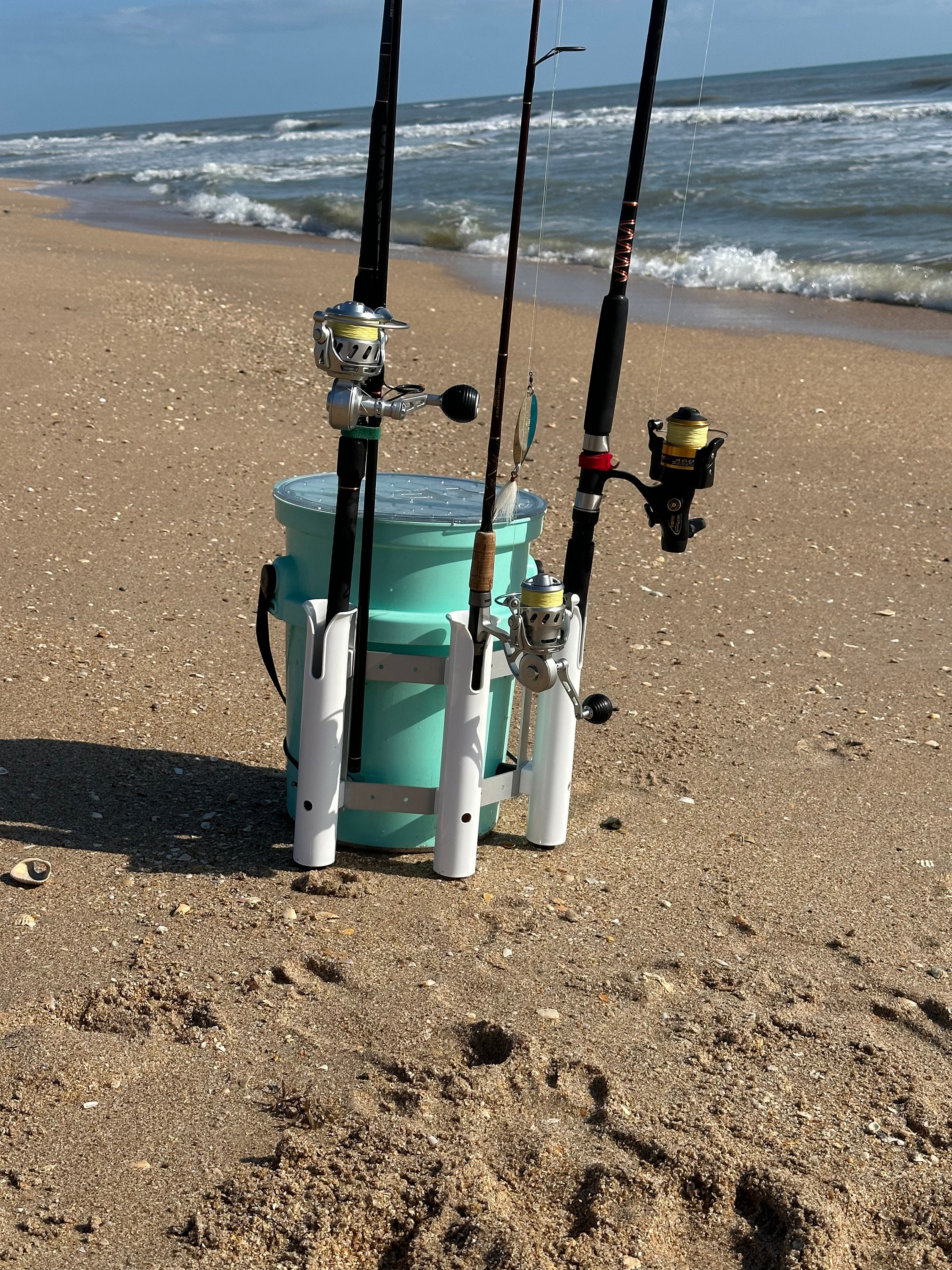 2 Fishing Rod Holder for YETI Loadout Bucket, Aluminum Frame, USA