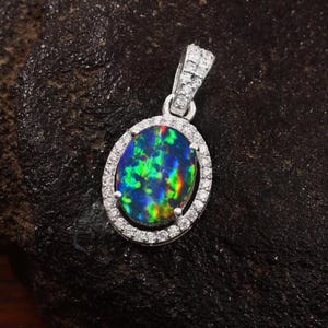 AAA Natural Ethiopian Black Opal Pendant For Women- Vintage Fire Opal Necklace Minimalist Pendant Fire Opal Jewelry Black Opal-Gift For Her