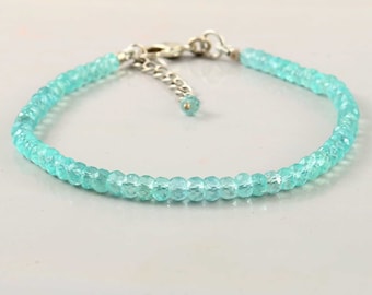 Apatite Bracelet- Beaded Bracelet-Gemstone Bracelet- Apatite Jewelry- Women Bracelet- Handmade Bracelet- Stacking Bracelet- Crystal Bracelet