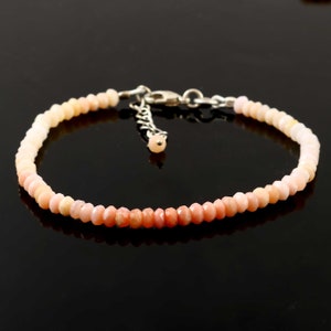 Pink Opal Bracelet- Gemstone Bracelet- Beaded Bracelet- Pink Opal Jewelry- Birthstone Bracelet- Pink Bracelet- Stretch Bracelet