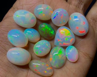 Ethiopian Fire Opal Mix Shapes Lot Fire Opal Cabochon Top Quality Opal Gemstone AAA Natural Multi Fire Opal Cabochon For Jewelry Making Use.
