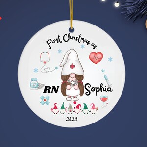 Nurse Practitioner Gift, Nurse Gnome Personalized Ornament, Nurse Practitioner Graduation, NP Gifts, Medical Ornament, Year Nurse Ornament