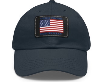 Union Proud Electrician Dad Hat with Leather Patch (Rectangle)