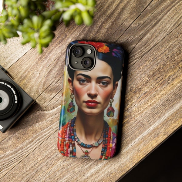 Frida Kahlo Mexican Phone, Frida Kahlo Art Phone Case, Frida Kahlo Holding a Cup of Tea, Frida Kahlo Phone Case, Feminist Icon Cover Phone