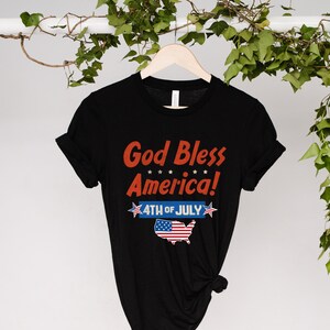 God Bless America Shirt: Distressed Retro 4th of July Tee