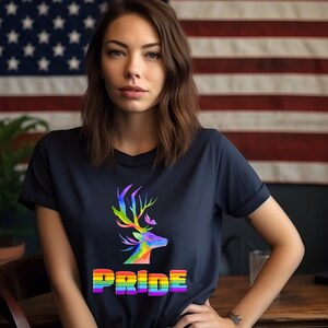LGBT Shirt, Pride Deer Unisex Shirt, LGBT Flag Shirt, Bisexual Shirt, Ally Shirt,Lesbian T-Shirts, Rainbow Shirt, Queer Shirt Gay Pride
