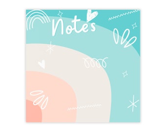 Personalized Teacher Sticky Note Pad: Crayon Design, Desk Accessory