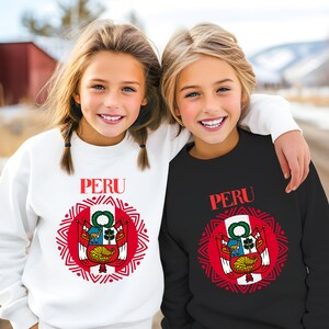 Peruvian Youth Sweater, Big Kids Peruvian Sweater, Peru Escudo Sweater Peruana, Peruvian Soccer Sweater for Youth Peru Peruvian Sweater Kids