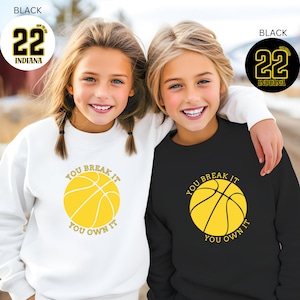 Caitlin Clark #22 Youth Basketball Sweatshirt: Indiana Fever Fan Shirt