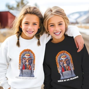 Señor de Los Milagros Youth Sweater, Lord of Miracles Peru Sweatshirt, Peruano, Purple Month Sweater Peruvian Tradition, Peru Youth Sweater