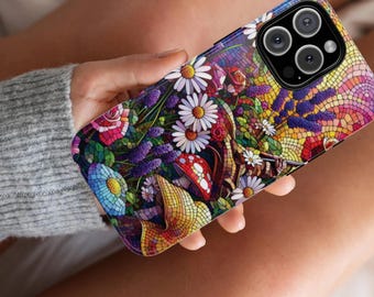 Floral Phone Case: Dark Cottagecore Wildflower Design
