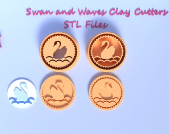Digital STL File | Swan and Waves Cutters | 2 files