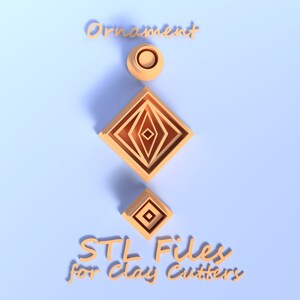 Digital STL File | Ornament Design Clay Cutter with two micro cutters | 3 files