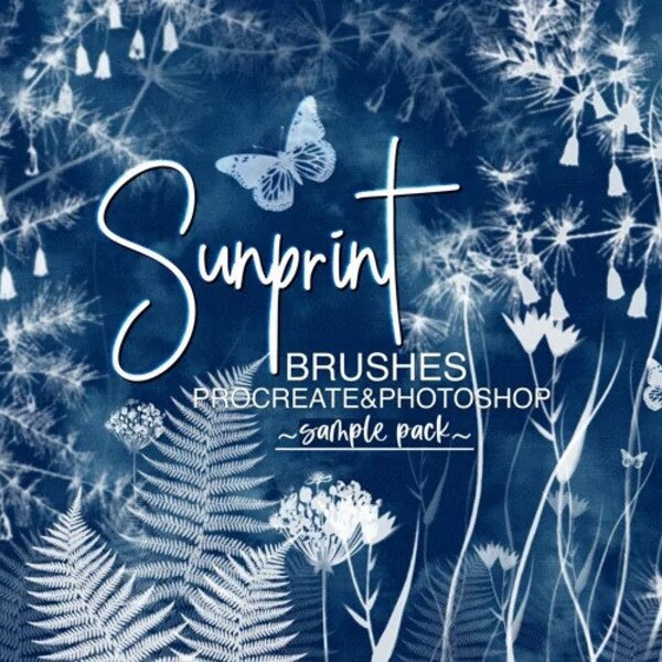 Sunprint Brushes for Procreate and Photoshop.