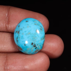 31.0 Ct Natural Persian Turquoise Oval Shape Cabochon Loose Gemstone for Making Jewelry 22X21X9 MM HI-1774