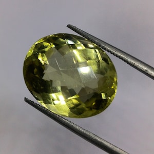 Natural Lemon Topaz Oval Shape Faceted Cut Loose Gemstone For Making Jewellery 15×18 MM 15.90 Carat