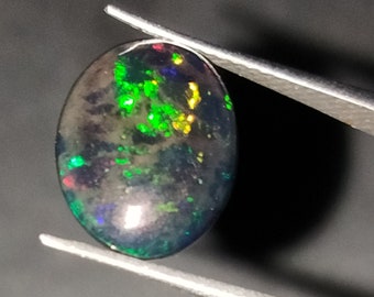 2.95 Carat Natural Ethiopian Black Welo Opal Cabochon Rainbow Fire Opal multi fire opal for jewelry 9×11 mm RG-319