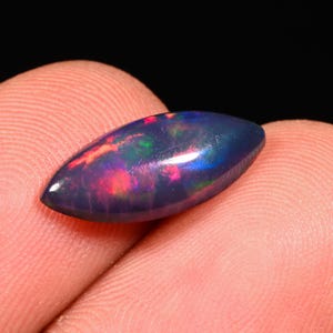 1.50 Ct Black Smoked Opal, Ethiopian Opal Cabochon, Marquise Opal Cabochon, Multi fire Opal Cabochon, Jewelry making, 15X7X3 MM W-71