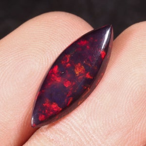 Opal, Black Opal, Black Smoked Opal, Ethiopian Opal, Multi Fire Opal, Welo Opal Cabochon, Marquise Opal for Gift 1.55 Ct 20X7X2 MM A-111