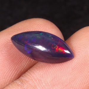 Opal, Black Opal, Black Smoked Opal, Ethiopian Opal, Multi Fire Opal, Welo Opal Cabochon, Marquise Opal for Gift 2.35 Ct 17X7X4 MM A-110