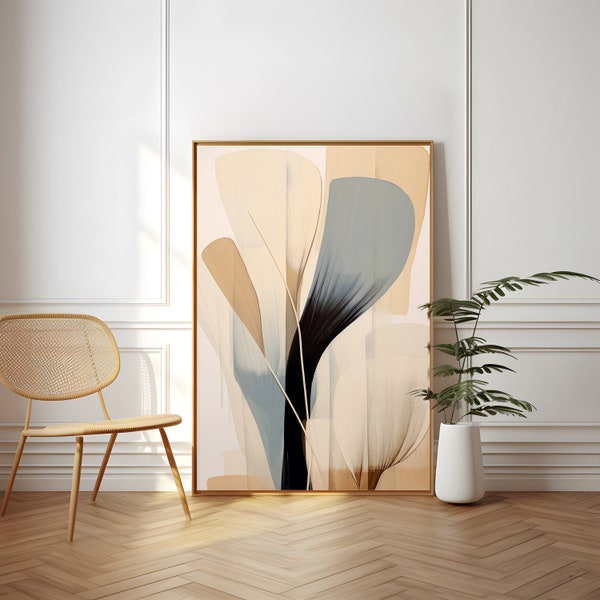 Minimalistisches Poster, Abstract Flower Print, Skandinavisches Poster fürs Wohnzimmer, Premium mattes Papier