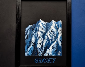 Tatry Granaty - Malarstwo górskie, Oryginalny obraz, Tatry Polskie, Akryl