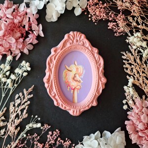 Alpaczkino • Aplaca •Acrylic painting • Painting to hang on the wall • Pink frame • Mini gift • Small Gift • Original Painting