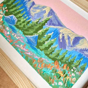 Tatra Mountain Dolina Mała Łąki Original Painting with regional wooden house Polish Tatra Mountains Fauvism Pastel Colors Acrylic image 3