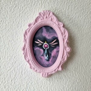 Tooth Fairy Acrylic painting Painting to hang on the wall Pink frame Mini gift For Baby image 5