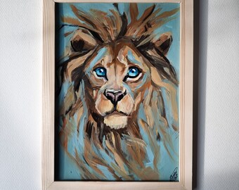 Leo - Acrylic painting, Lion, Zodiac sign, Abstract illustration, Wild cat