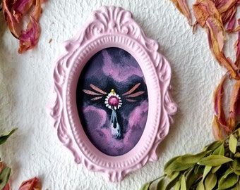 Tooth Fairy • Acrylic painting • Painting to hang on the wall • Pink frame • Mini gift • For Baby