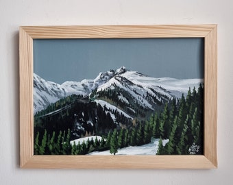 Tatra Mountain Kasprowy Wierch - Original Painting with PKL, Forest, Polish Tatras, Acrylic