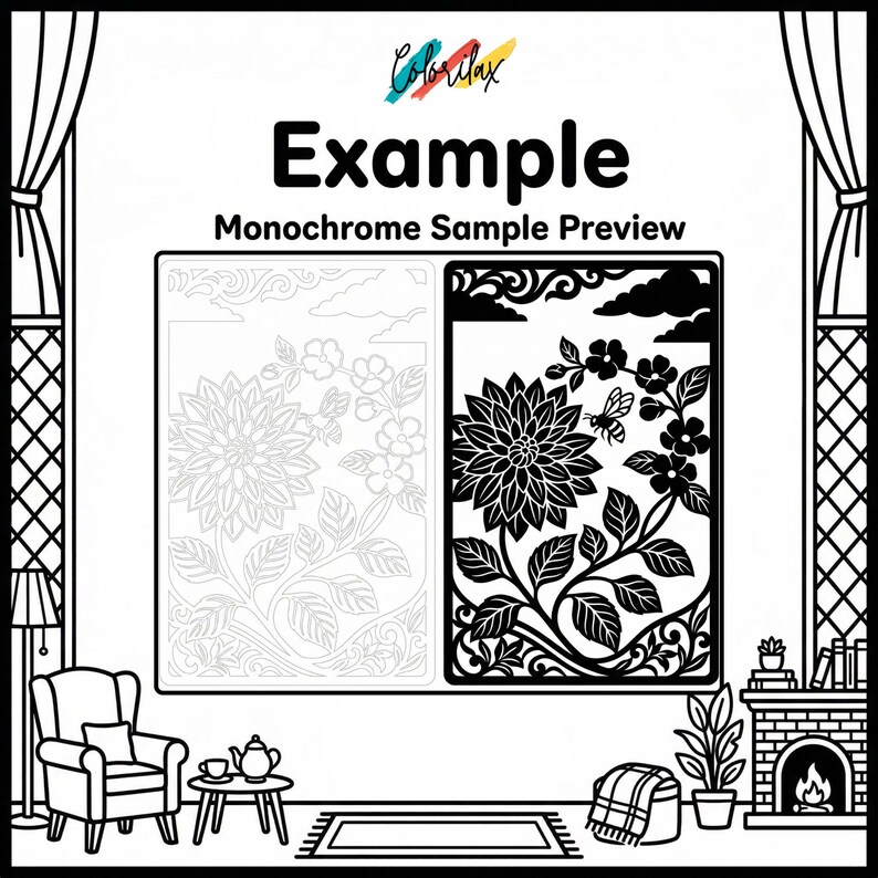 50 Summer Flowers Blossom MonoChrome Coloring Pages Adult Coloring Book Printable Plants Leaves Instant Download Stress Relief PDF image 16